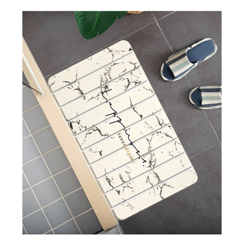 Cozy พรมหินเช็ดเท้าแบบพับได้  รุ่น WY01 ขนาด 39x60x0.9 ซม. สีขาว