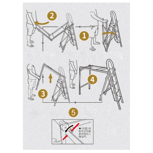 HUMMER ราวตากผ้าบันไดอเนกประสงค์ 2 in 1 กางเป็นบันไดอลูมิเนียม 4 ขั้น รุ่น LF011 สีเงิน