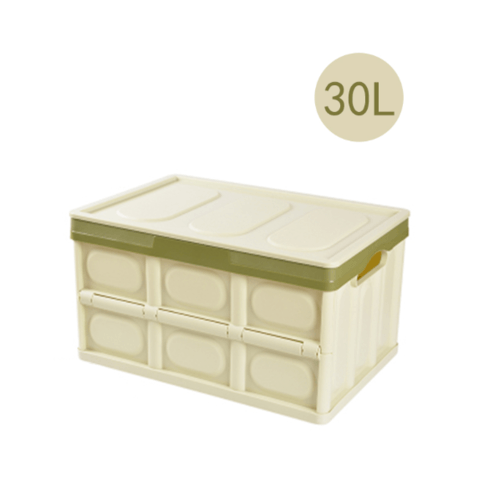 GOME กล่องเก็บของพับเก็บได้ พร้อมฝาปิด 30ลิตร  ขนาด 30×43×23 ซม. รุ่น TZ02 สีเขียวอ่อน