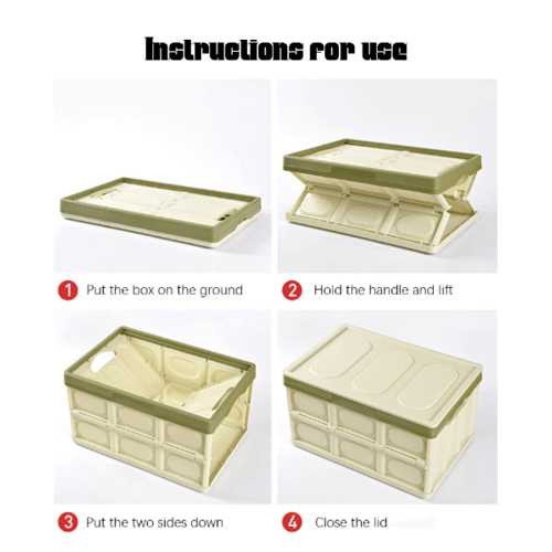 GOME กล่องเก็บของพับเก็บได้ พร้อมฝาปิด 30ลิตร  ขนาด 30×43×23 ซม. รุ่น TZ02 สีเขียวอ่อน