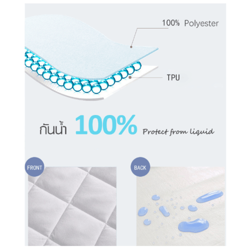 TRUFFLE ผ้าคลุมที่นอนกันน้ำและไรฝุ่น รุ่น JS03 180×200×25ซม.
