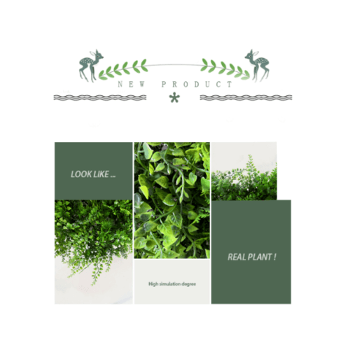 ต้นไม้เทียมติดผนัง รุ่น MZ188009A   ขนาด 50×50×3 ซม.  สีเขียว Tree‘O 
