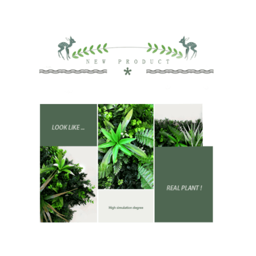 Tree‘O ต้นไม้เทียมติดผนัง รุ่น MZ189014A  ขนาด 100×100×5 ซม.  สีเขียว Tree‘O