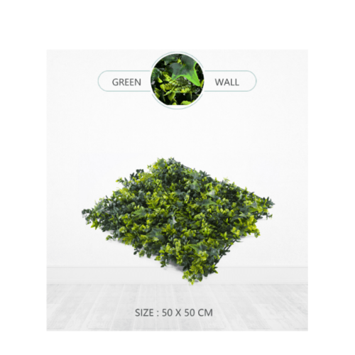 ต้นไม้เทียมติดผนัง รุ่น MZ188026A   ขนาด 50×50×3 ซม.  สีเขียว Tree‘O
