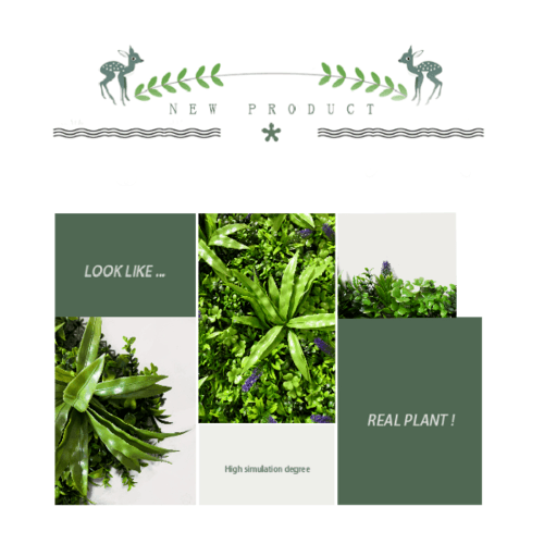 ต้นไม้เทียมติดผนัง รุ่น MZ189003A  ขนาด 100×100×5 ซม.  สีเขียว Tree‘O