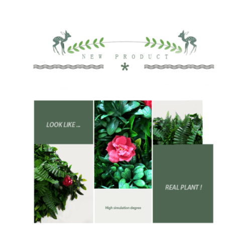 ต้นไม้เทียมติดผนัง รุ่น MZ189001A  ขนาด 100×100×5 ซม.  สีเขียว Tree‘O 