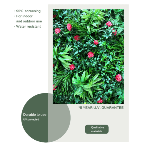 ต้นไม้เทียมติดผนัง รุ่น MZ189001A  ขนาด 100×100×5 ซม.  สีเขียว Tree‘O