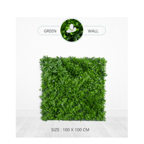 ต้นไม้เทียมติดผนัง รุ่น MZ189005A  ขนาด 100×100×5 ซม.  สีเขียว Tree‘O