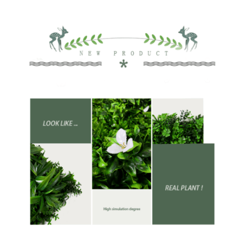 ต้นไม้เทียมติดผนัง รุ่น MZ189005A  ขนาด 100×100×5 ซม.  สีเขียว Tree‘O