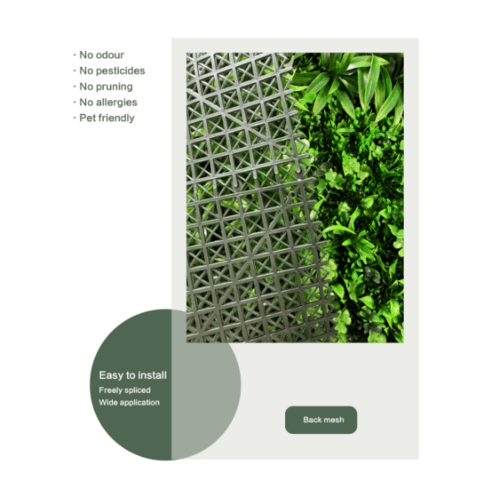 ต้นไม้เทียมติดผนัง รุ่น MZ189005A  ขนาด 100×100×5 ซม.  สีเขียว Tree‘O