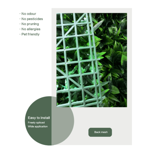 TreeO ต้นไม้เทียมติดผนัง 100×100×5 ซม.  รุ่น MZ189009D  สีเขียว