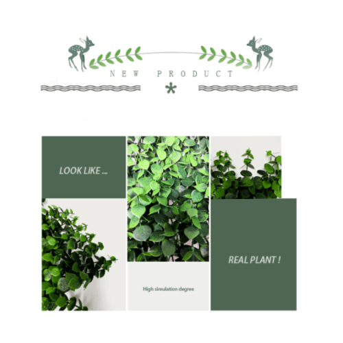 ต้นไม้เทียมติดผนัง รุ่น MZ188024C ขนาด 50×50×3 ซม.  สีเขียว Tree‘O