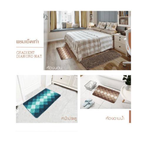 COZY พรมเช็ดเท้า 40×60×1.5cm. รุ่น JHX-15 สีน้ำเงิน
