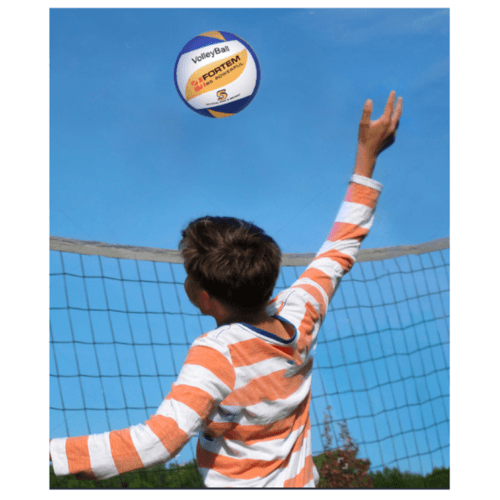 ลูกวอลเลย์บอลPU เบอร์5 รุ่น SG-5646 ขนาด  Φ21.5ซม. สีเหลือง-น้ำเงินแถมเข็มก๊าซ 4TEM