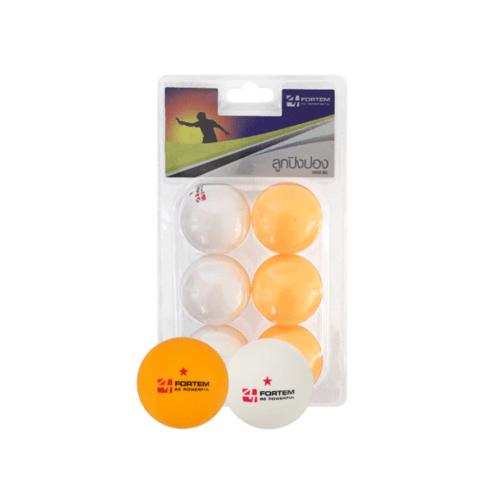 4TEM ลูกปิงปอง  1 ดาว รุ่น SG-9283 เส้นผ่าศูนย์กลาง 4 ซม. (6 ลูก/แพ็ค). สีขาว-ส้ม
