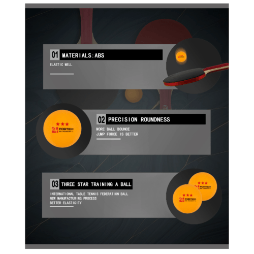 4TEM ลูกปิงปอง  3 ดาว รุ่น SG-9284 เส้นผ่าศูนย์กลาง 4 ซม. (6 ลูก/แพ็ค) สีส้ม