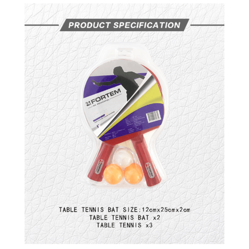 4TEM ชุดไม้ปิงปอง 1คู่ พร้อมลูกปิงปอง 3ลูก รุ่น SG-9285 ขนาด15x25x2ซม สีแดง
