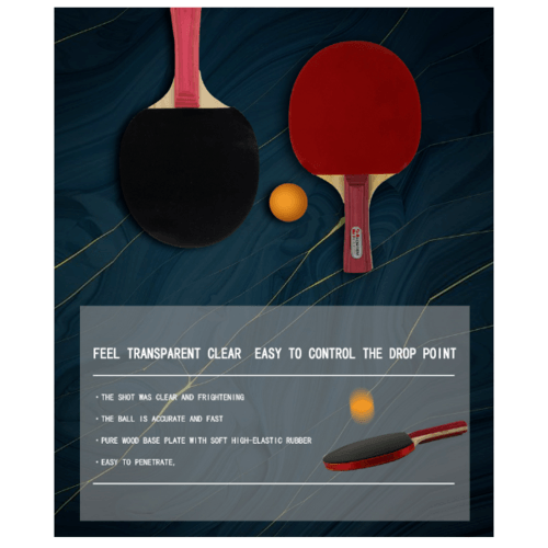 4TEM ชุดไม้ปิงปอง 1คู่ พร้อมลูกปิงปอง 3ลูก รุ่น SG-9285 ขนาด15x25x2ซม สีแดง