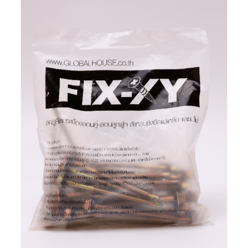 FIX-XY สกรูยึดกระเบื้องลอนลูกฟูกปลายสว่าน ขนาด #10 ยาว 3.5นิ้ว (88มม.) บรรจุ 35ตัว/ถุง สีทอง