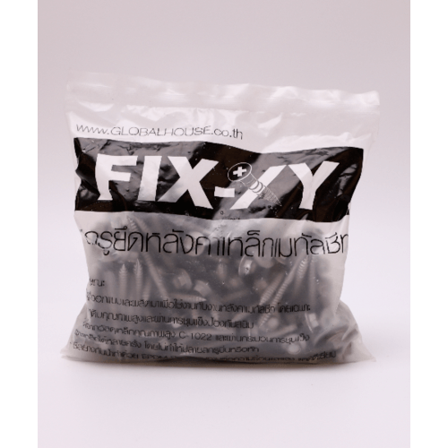 FIX-XY สกรูยิงเมทัลชีท ขนาด #14-14/12-11 ยาว 65มม. บรรจุ 100ตัว/ถุง สีเงิน