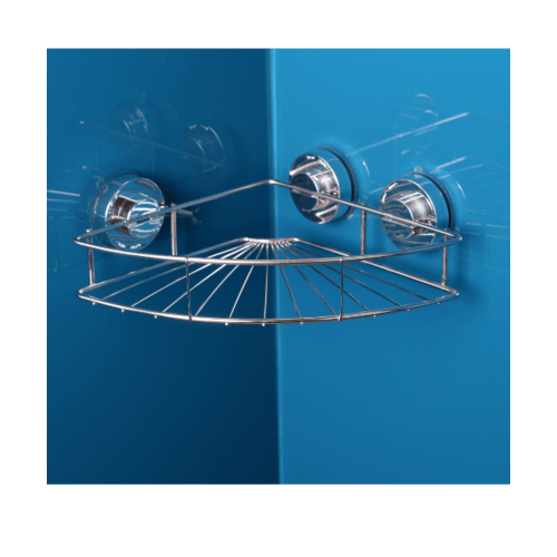 ชั้นวางของเข้ามุมสเตนเลส แบบดูดติดผนัง รุ่น ZXYC005 ขนาด 22 x 22 x 5 cm.