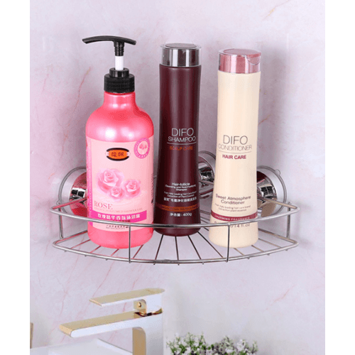 ชั้นวางของเข้ามุมสเตนเลส แบบดูดติดผนัง รุ่น ZXYC005 ขนาด 22 x 22 x 5 cm.