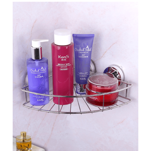 ชั้นวางของเข้ามุมสเตนเลส แบบดูดติดผนัง รุ่น ZXYC005 ขนาด 22 x 22 x 5 cm.