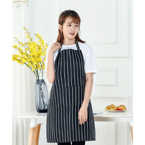 KATELL ผ้ากันเปื้อนลายตรง XFX001 สีดำ-ขาว