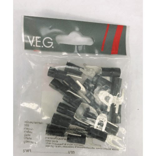 V.E.G. หางปลาแฉกหุ้ม YF4-4 สีดำ ( 20ชิ้น/แพค)