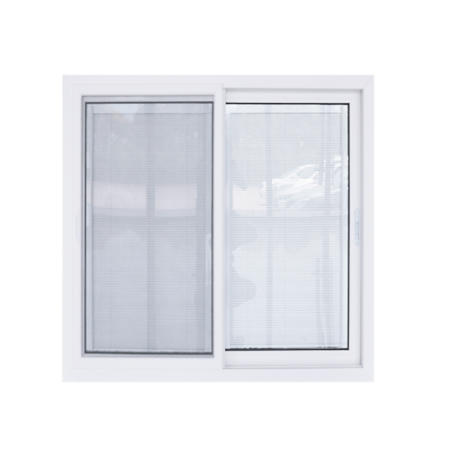 WELLINGTAN หน้าต่างไวนิล บานเลื่อน SS (มู่ลี่) KWB1211-2P 120x110ซม. สีขาว พร้อมมุ้ง