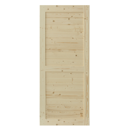 GREAT WOOD ประตูไม้สน บานทึบทำร่อง ขนาด 80x200ซม. PW-SK02-2