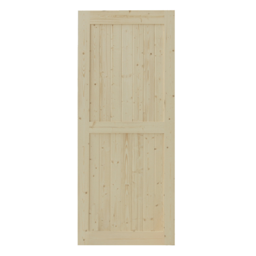ประตูไม้สน บานทึบเซาะร่องลูกฟัก PW-SK02G 80x200ซม. GREAT WOOD