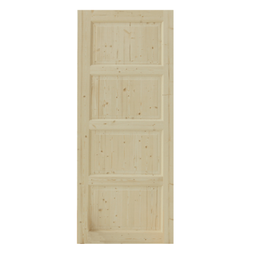 GREAT WOOD ประตูไม้สน บานทึบ 4ฟักนอน ขนาด 80x200ซม. PW-011