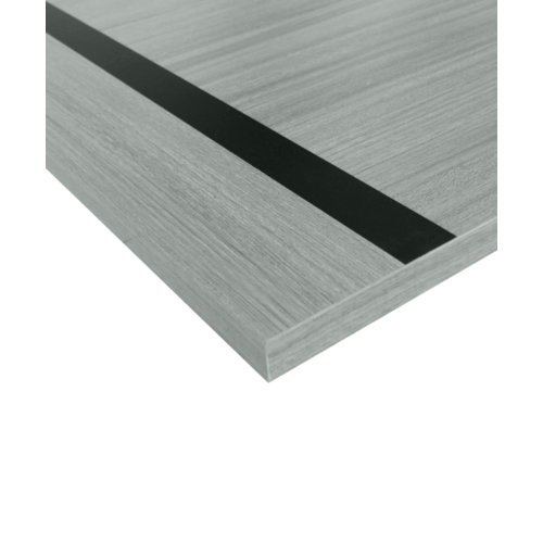 HOLZTUR ประตูเมลามีน เซาะร่อง MD-MD27 80x200ซม. สีเทา-ดำ