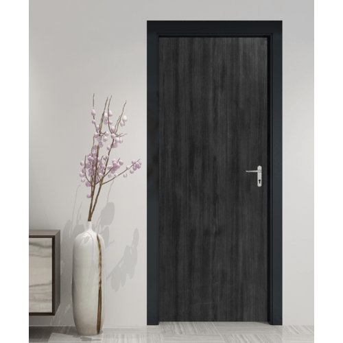 HOLZTURประตูปิดผิวพีวีซี บานทึบเรียบ PVC-F01-YC09 80x200ซม. สีโมค่า