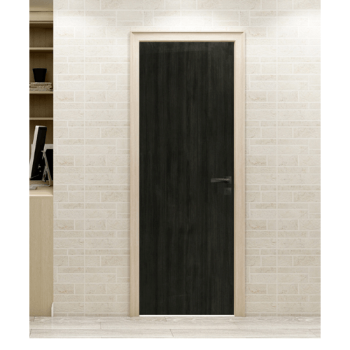 HOLZTURประตูปิดผิวพีวีซี บานทึบเรียบ PVC-F01-YC09 80x200ซม. สีโมค่า