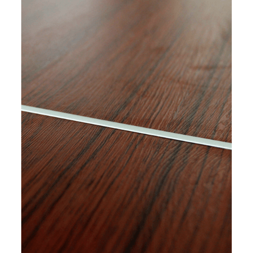 HOLZTUR ประตูปิดผิวพีวีซี เซาะร่องอลูมิเนียม PVC-F01-GA-2 80x200ซม. สีไม้สัก