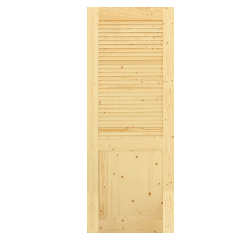 GREAT WOOD ประตูไม้สน ลูกฟักพร้อมเกล็ดครึ่งบาน ขนาด 70x200ซม. PW-HLD