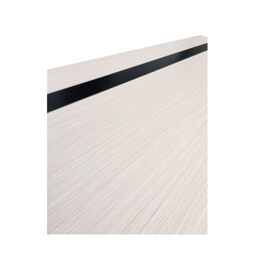 WELLINGTAN ประตู WPC รุ่น WPC-02 (สำหรับใช้ภายใน) บานทึบ ขนาด 80x200 ซม. สีGray Oak & Black (ไม่เจาะลูกบิด)