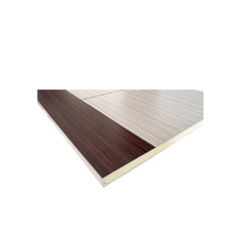 WELLINGTAN ประตู WPC รุ่น WPC-05 (สำหรับใช้ภายใน) บานทึบเซาะร่องดำ ขนาด 80x200 ซม. สีBlack walnut & Brown Oak (ไม่เจาะลูกบิด)