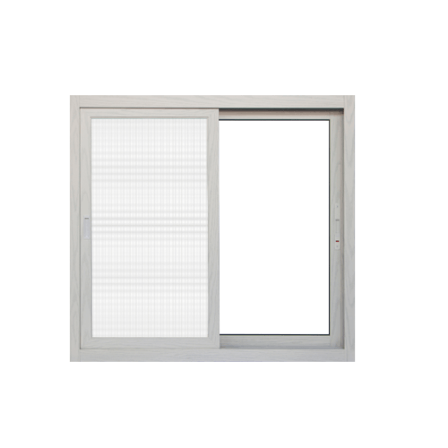 WELLINGTAN หน้าต่างอะลูมิเนียม บานเลื่อน SS WGCW1211-2P 120x110ซม. สีขาวลายไม้ พร้อมมุ้ง