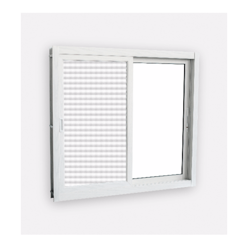 WELLINGTAN หน้าต่างอะลูมิเนียม บานเลื่อน SS WGCW1211-2P 120x110ซม. สีขาวลายไม้ พร้อมมุ้ง