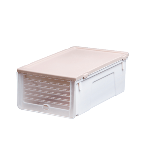 SAKU กล่องรองเท้าฝาหน้า ขนาด 34x23.5x14ซม. รุ่น TG54959 สีเบจ