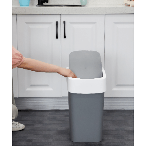 ICLEAN ถังขยะฝากดทรงเหลี่ยม 23 ลิตร ขนาด 33x25x44.7ซม. รุ่น TG59701 สีเทา