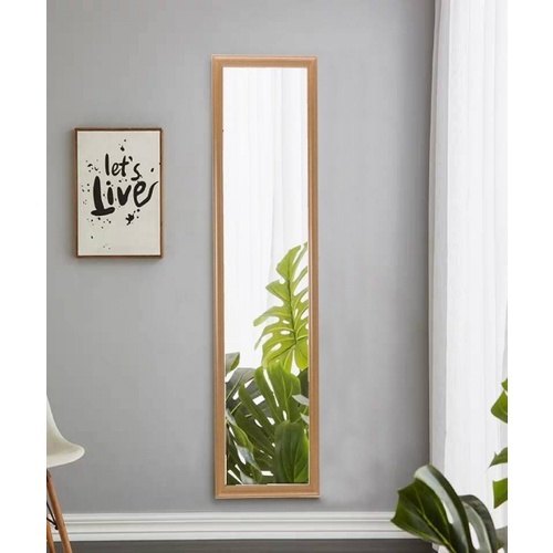 Nice กระจกมีกรอบ รุ่น 1526-wooden ขนาด 30x120 ซม. สีไม้