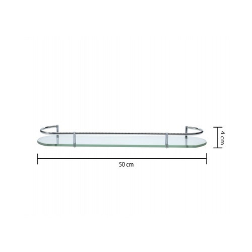 Verno ชั้นวางกระจกขอบสแตนเลส 304 รุ่น PQS-9088-50-A ขนาด 40x11.5x4 ซม.