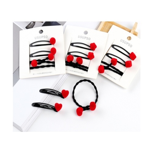 USUPSO ยางรัดผม BB clip สีแดง