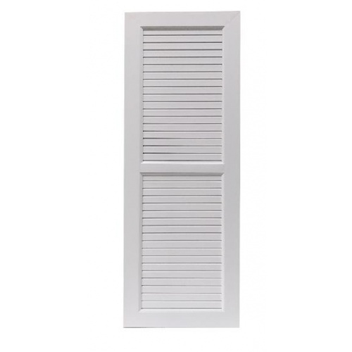 Wellingtan ประตูยูพีวีซี เกล็ดเต็มบานพร้อมวงกบ ขนาด70x200ซม. AK5055W สีขาว