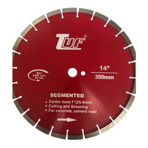 TUF ใบตัดเพชรสำหรับพื้นถนน 14 รุ่น RDCUT35010 ขนาด 350x25.4x10x11mm.