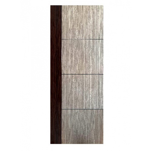 WELLINGTAN ประตู WPC รุ่น WPC-05 (สำหรับใช้ภายใน) บานทึบเซาะร่องดำ ขนาด 80x200 ซม. สีBlack walnut & Brown Oak (ไม่เจาะลูกบิด)